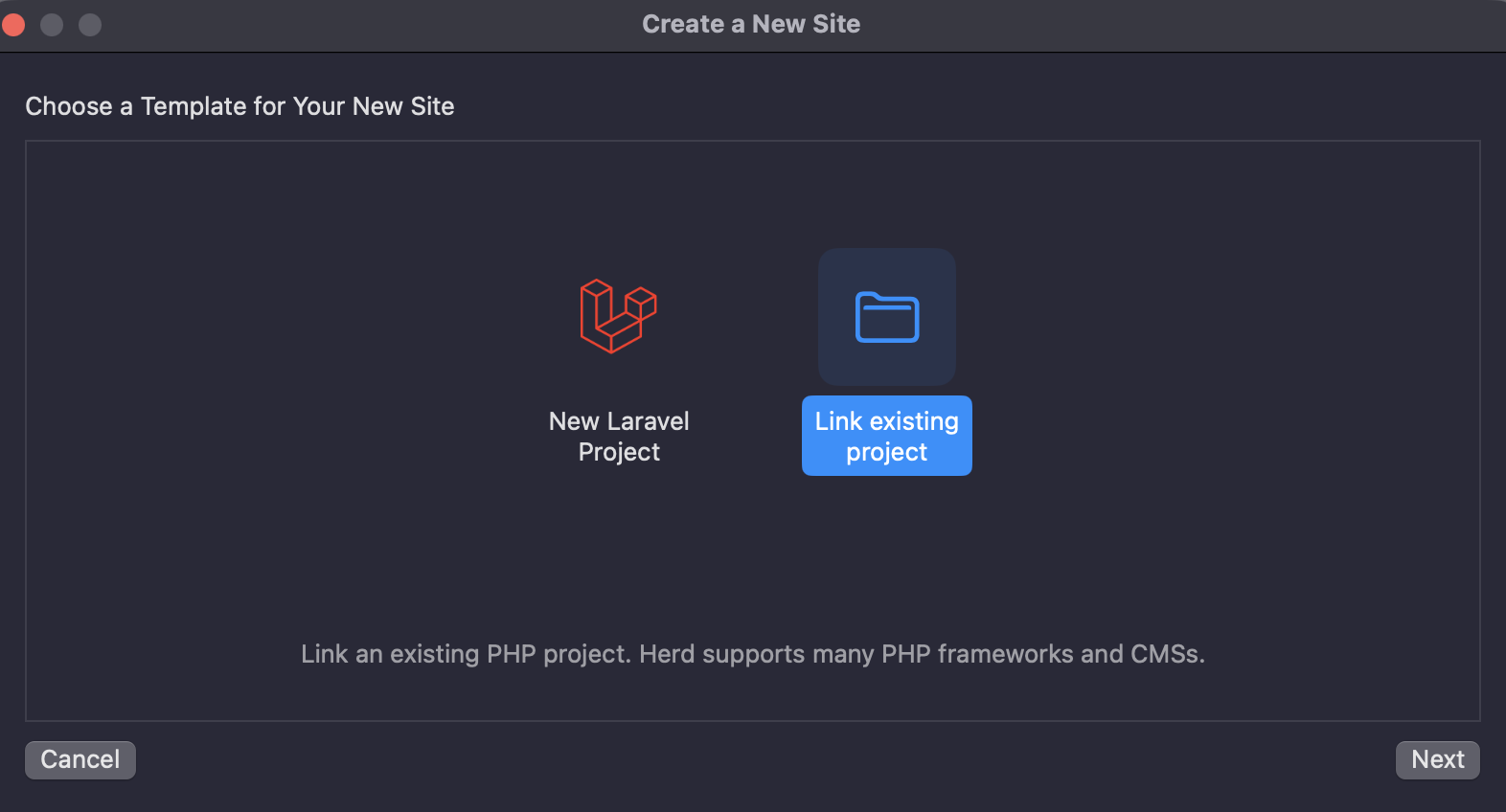Herd - Link existing project